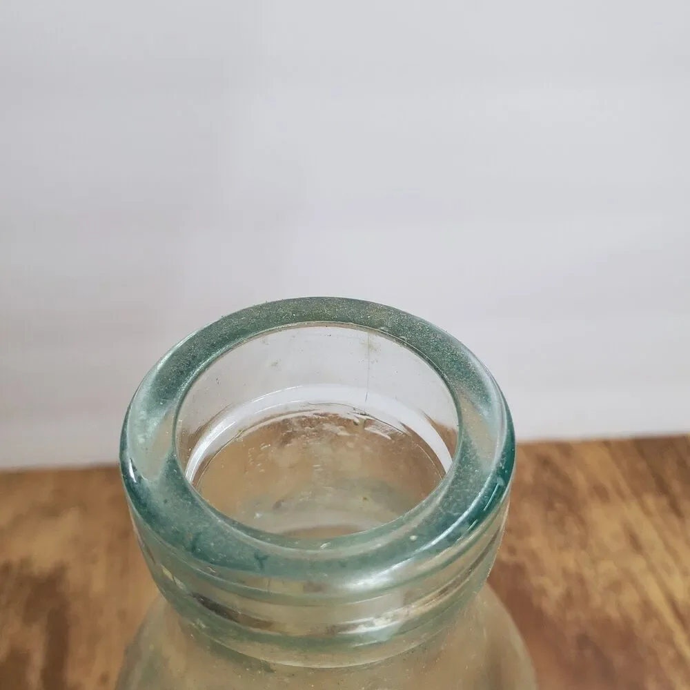 Vintage Absolutely Pure Milk Glass Bottle Embossed Cow Made in Italy Quart Cork